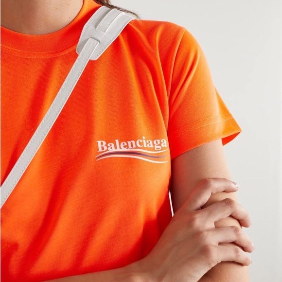 Balenciaga Bright Orange Short Sleeve Tee - Picture 1 of 7